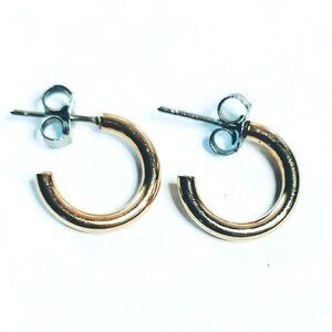 Vintage Gold-Tone Small Hoop Earrings
